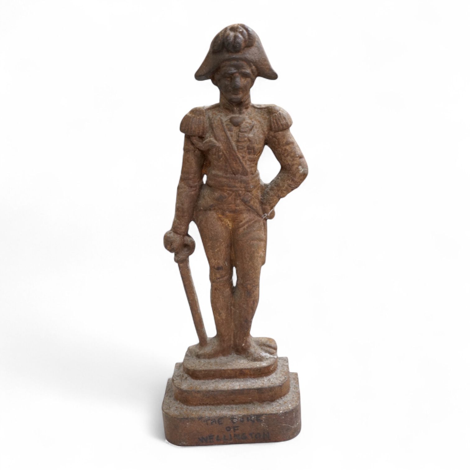 A cast iron Duke of Wellington door stop, 40cm high